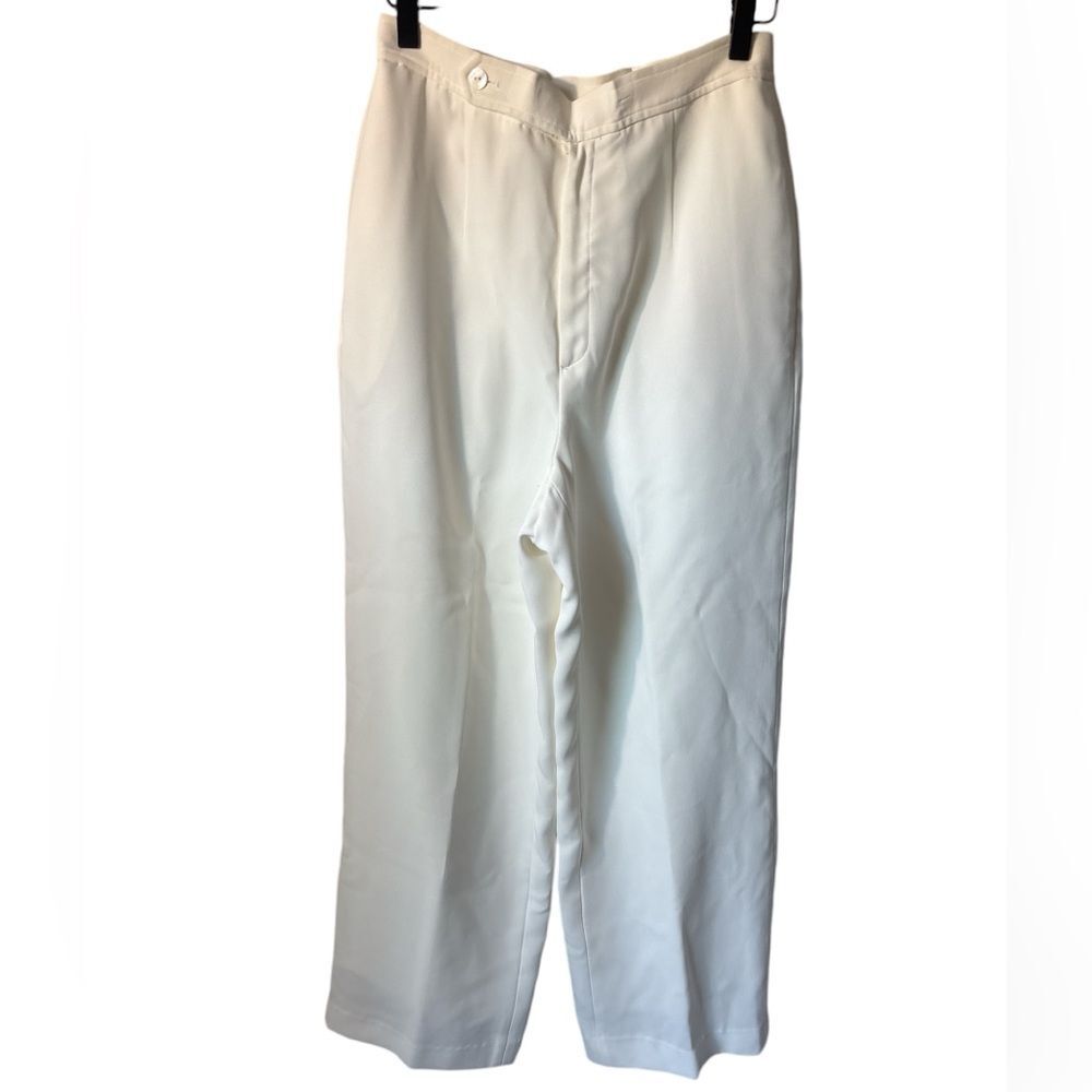 Dana Buchman white wide leg dress pants size 10 coastal grandma Career Resort